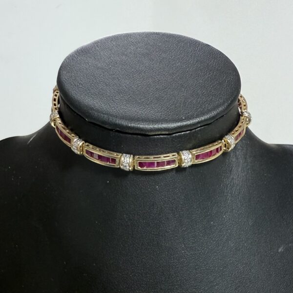 9ct Gold Ruby and Diamond Bracelet