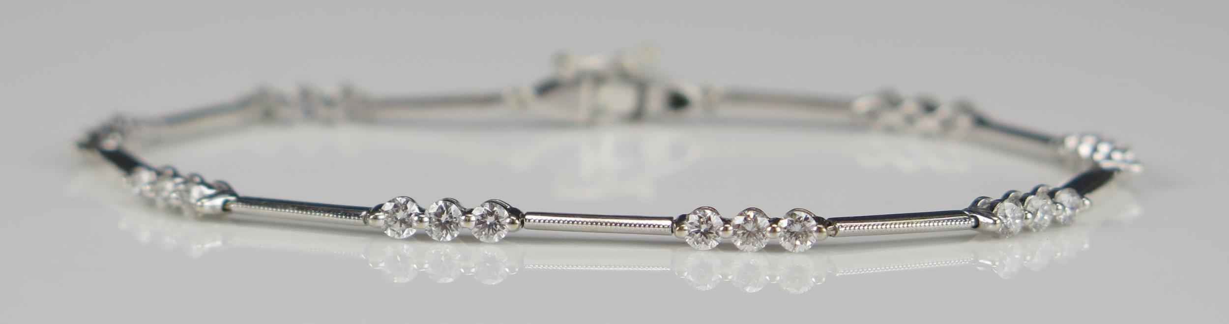 18ct White Gold Diamond Tennis Bracelet